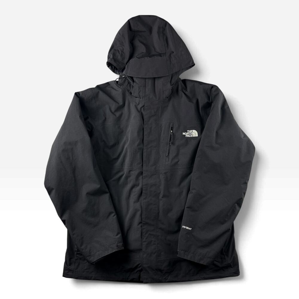 The North Face HyVent 3 in 1 Jacket Mens Large Black Fleece Liner Hooded F12